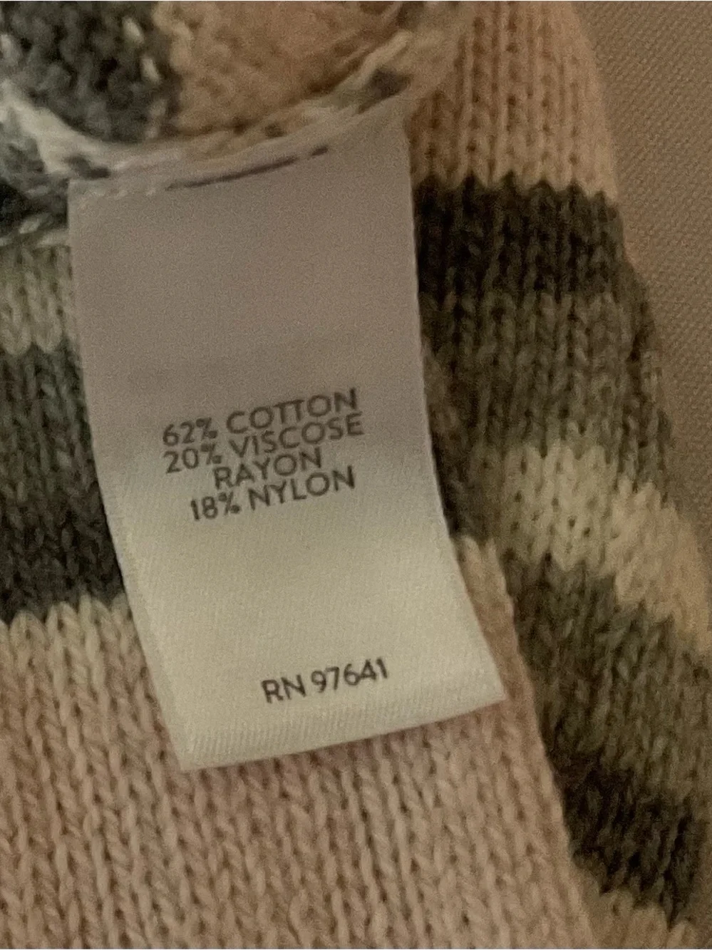 J. Jill Pink and Gray Striped Cowl Neck Sweater